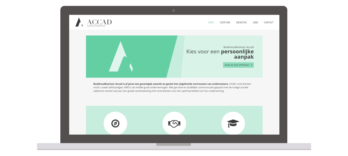 Website laten maken in Vosselaar. Foto: website Boekhoudkantoor Accad in Vosselaar